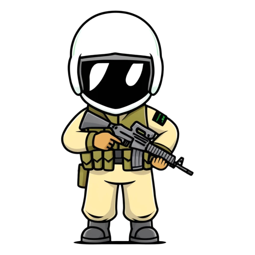 Saudi Arabian soldier in combat gear sticker