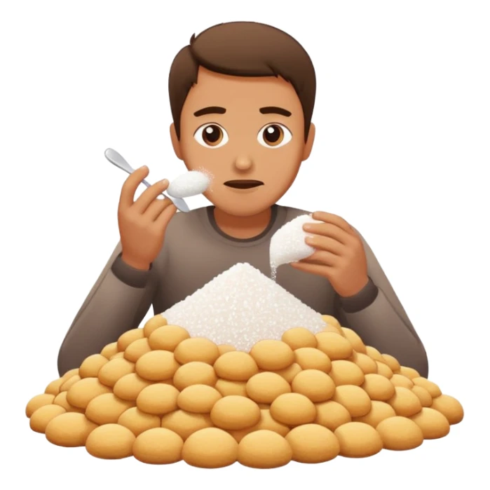 man with big pal of suger  sticker