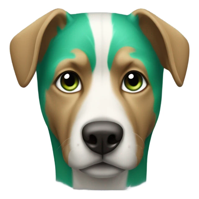 Blue and green dog sticker
