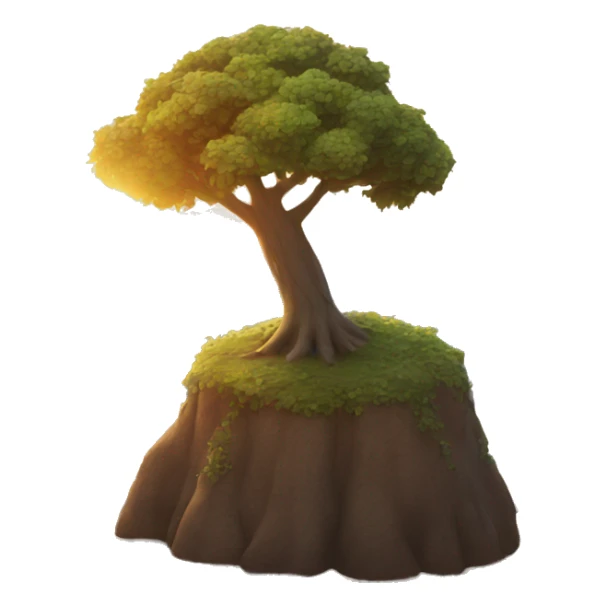 Happy little tree in sunset at the ocean  sticker