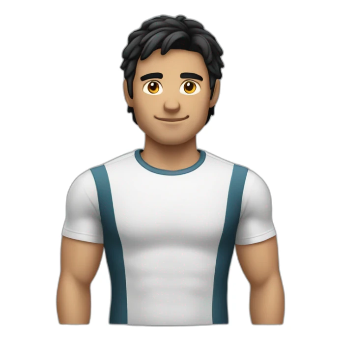 adult male confidently sporting black hair sticker