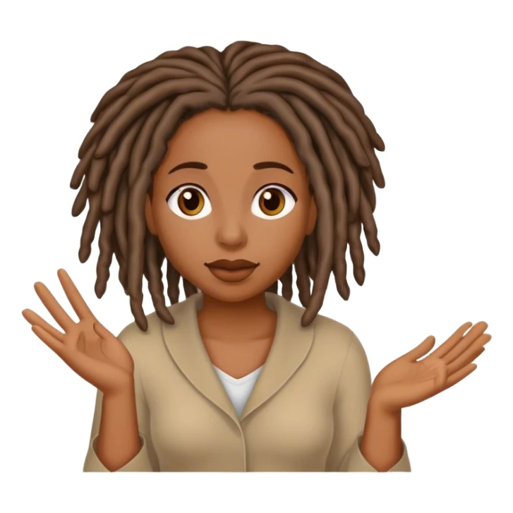 Black woman with locs asking questions  sticker