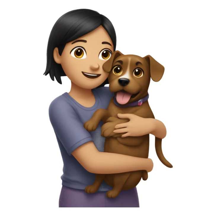 York dog is hugged by a girl sticker