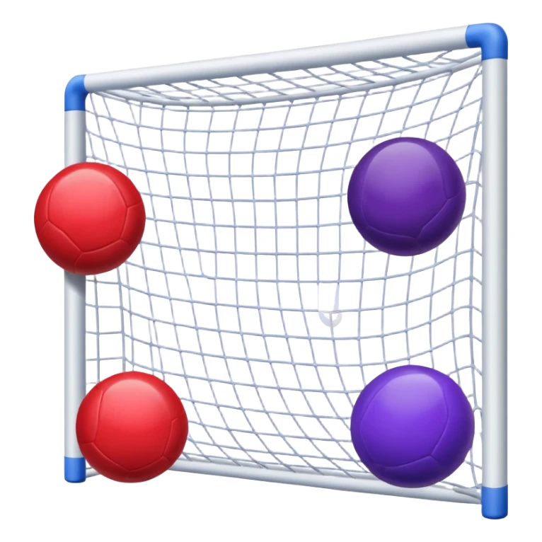 Red ball, blue ball, purple ball in a goal sticker