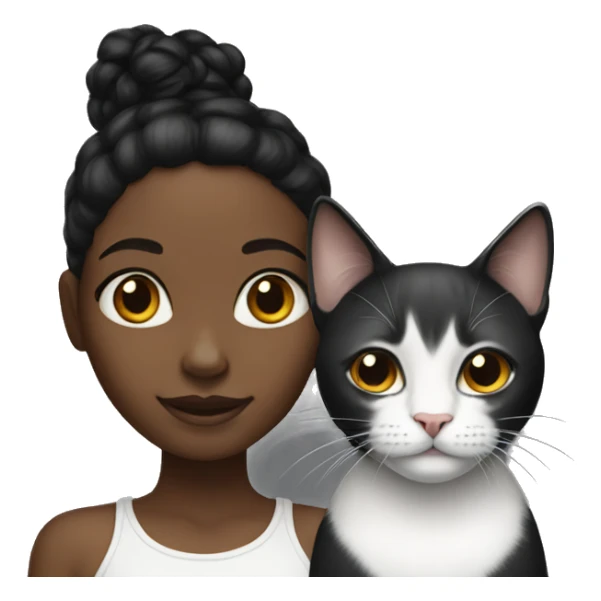 Black girl with black/white cat sticker