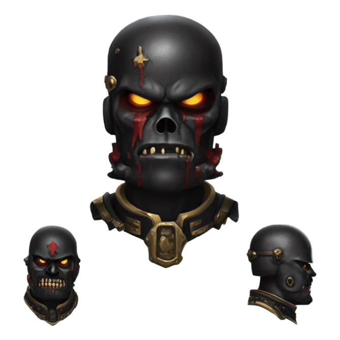 Warhammer 40K chaos space marine head, black legion sticker
