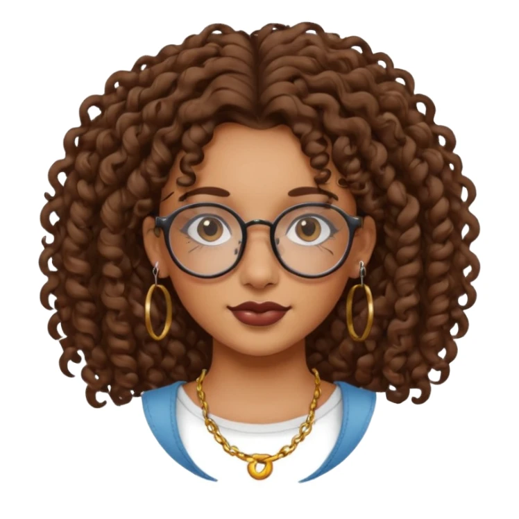 curly glasses earring face tattooed girl sticker