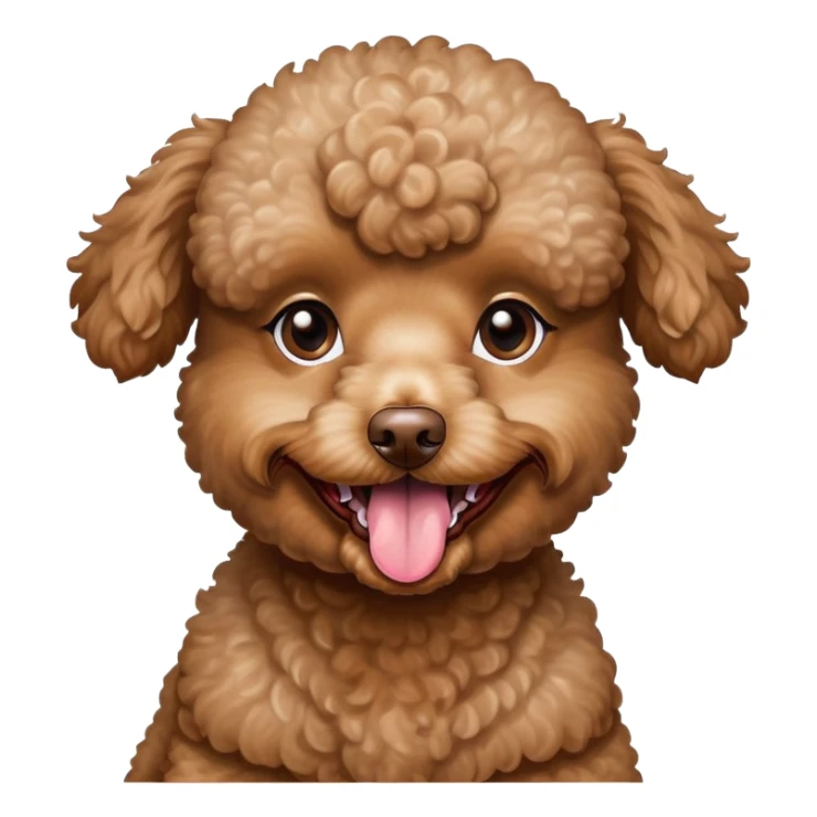 crusty brown tiny poodle dog with tongue out to the side sticker