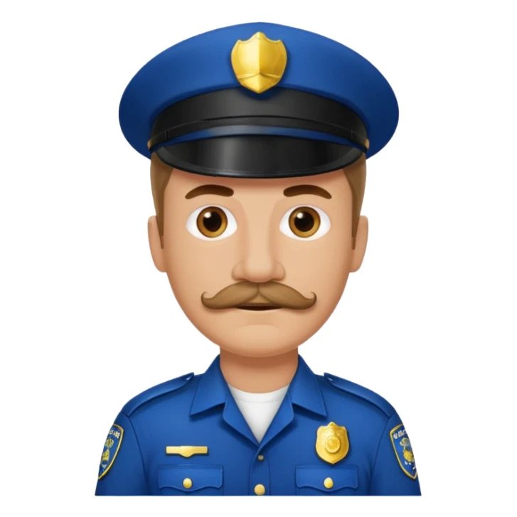 white men with mustache wear police's uniform sticker