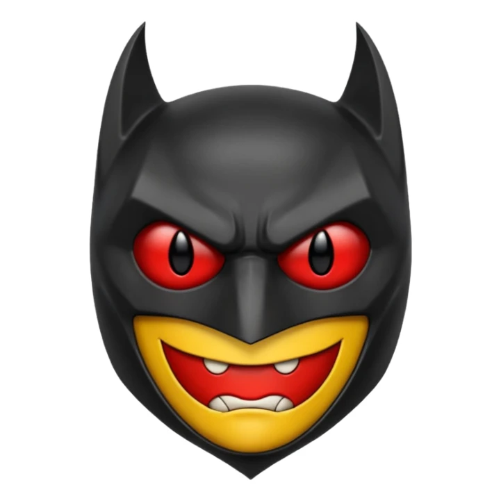 A batman emoji with red eyes and it should look realistic  sticker