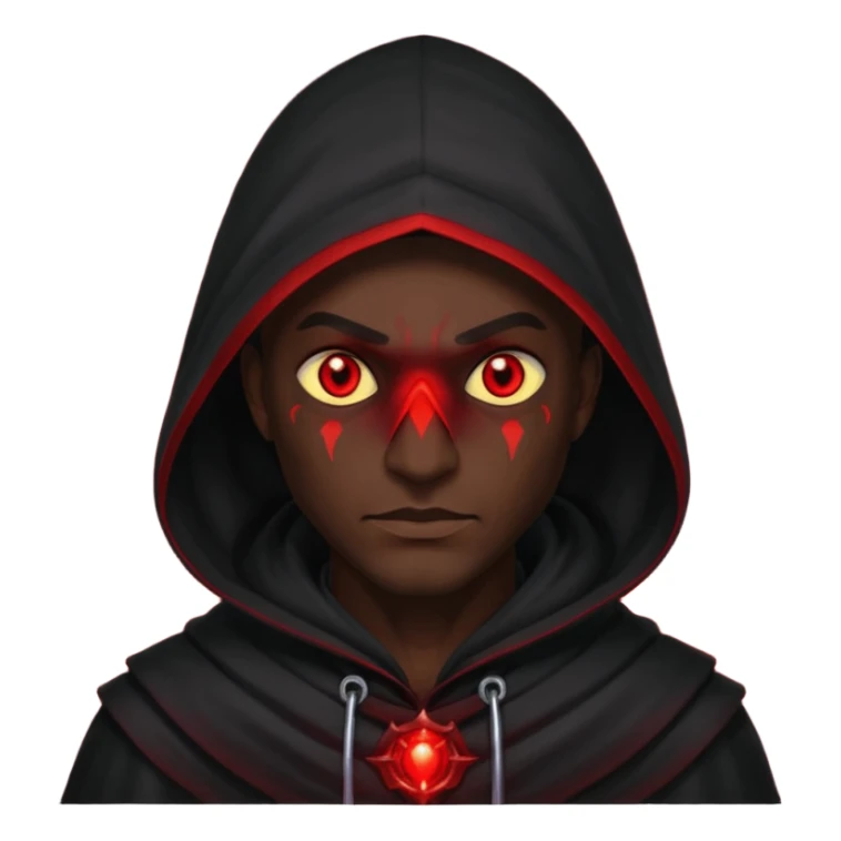 Evil Dark, shadowie Male lord with Red glowing eyes and hood sticker