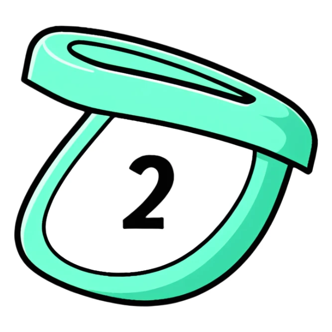 Minimalist badge with number 2, showing 50-79% attendance, simple design sticker