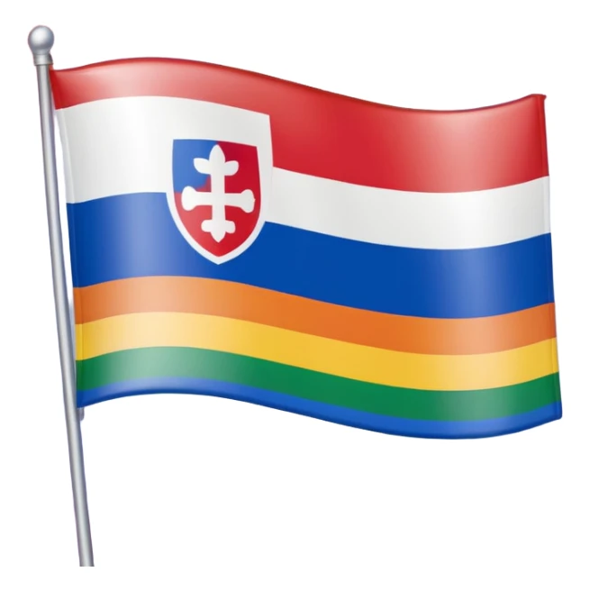 A slovak flag combined with a gay flag sticker