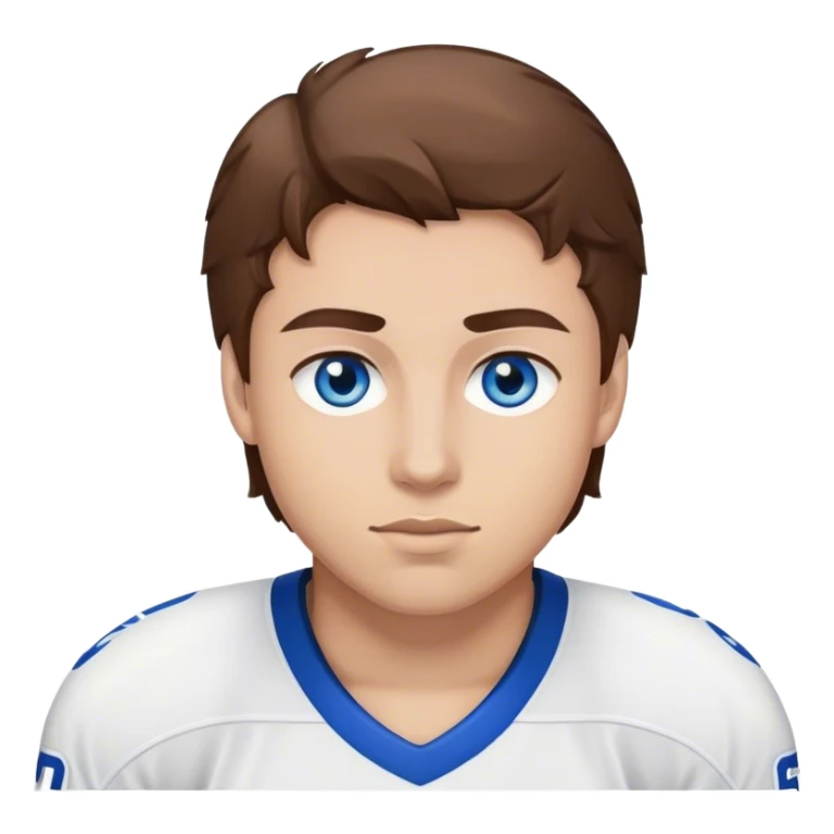 hockey player with blue eyes brown hair sticker