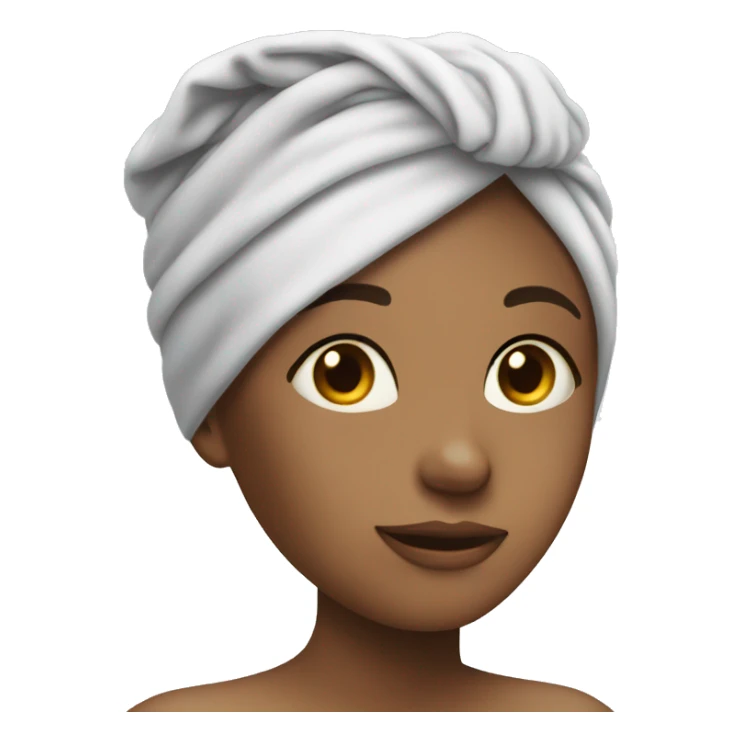 girl with towel on her head after showering sticker