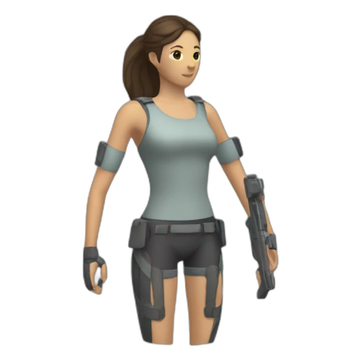 Femme qui fait de la réalité virtuelle avec une arme sticker