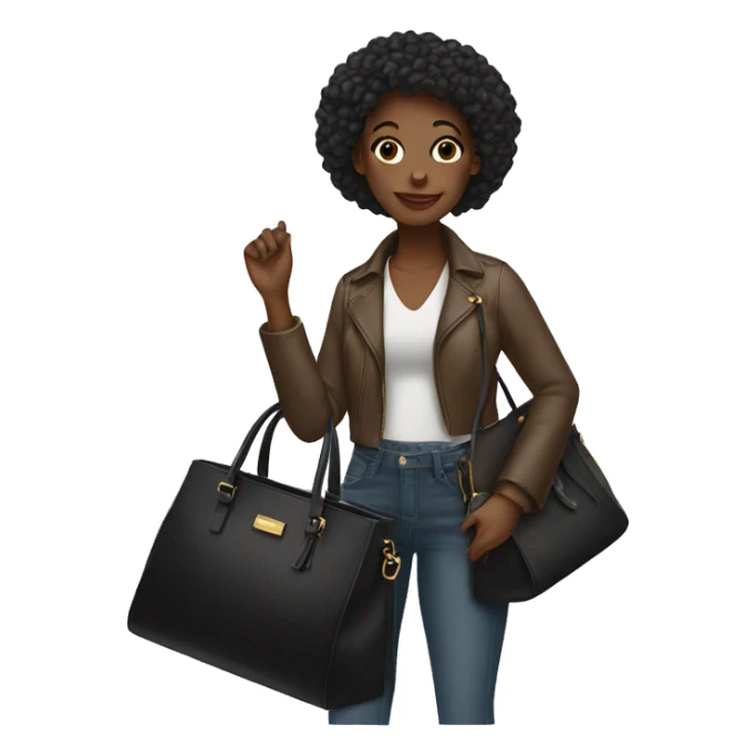 black girl holding a designer bag  sticker
