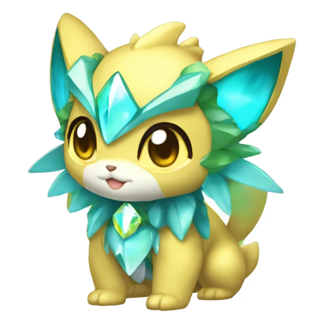 a anthro chibi-style shiny gem-sparkle-Fakémon-hybrid full body sticker