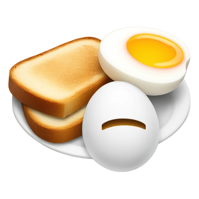 Boiled egg with a piece of toast sticker