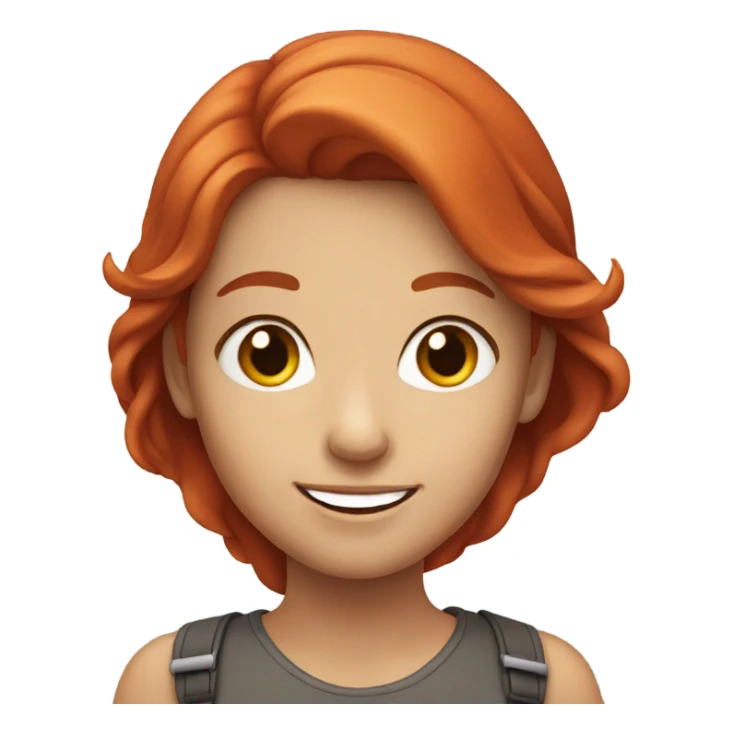 smiling girl with long red hair sticker