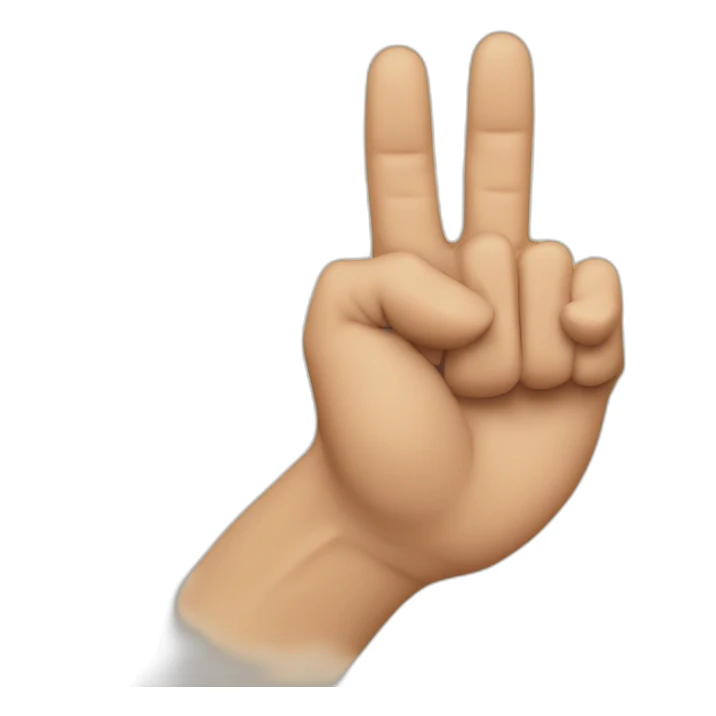 passing the thumb from the fist-shaped hand between the index finger and the middle finger sticker