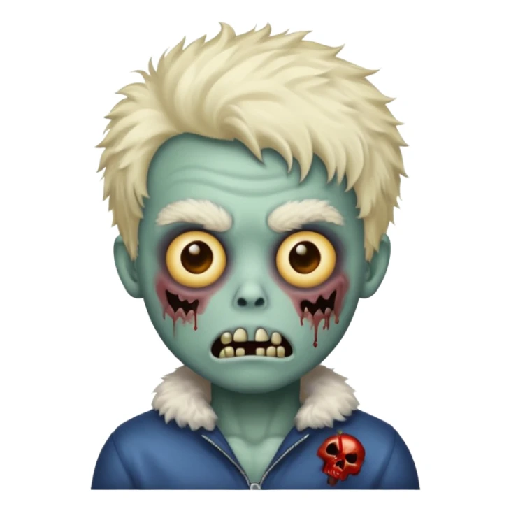 emoji zombie boy with fluffy hair  sticker