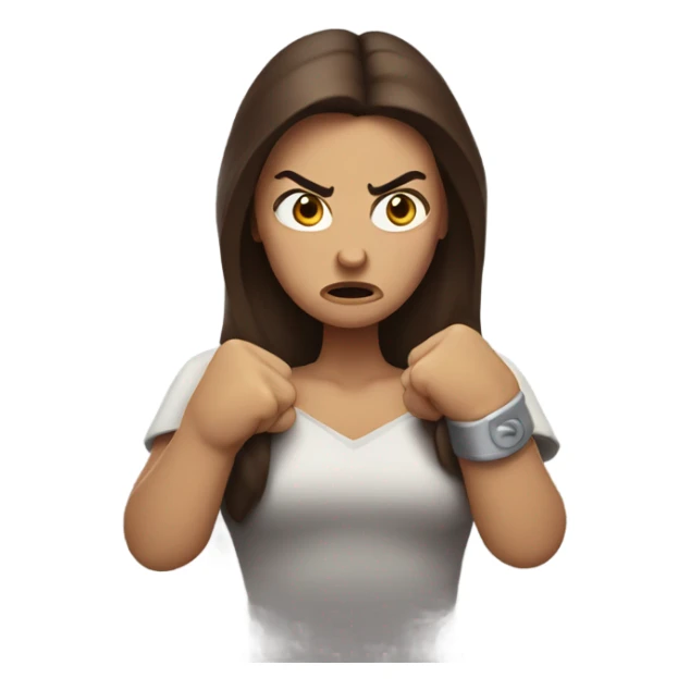 Super angry woman with brown hair sticker
