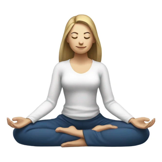 white woman in meditation pose sticker