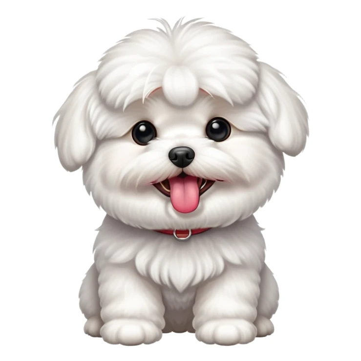 perro bichon maltés blanco con la lengua fuera  sticker