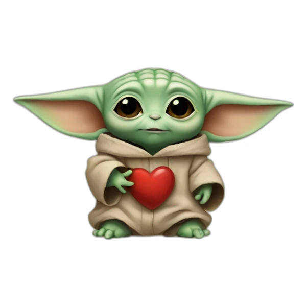 Baby yoda heart sticker