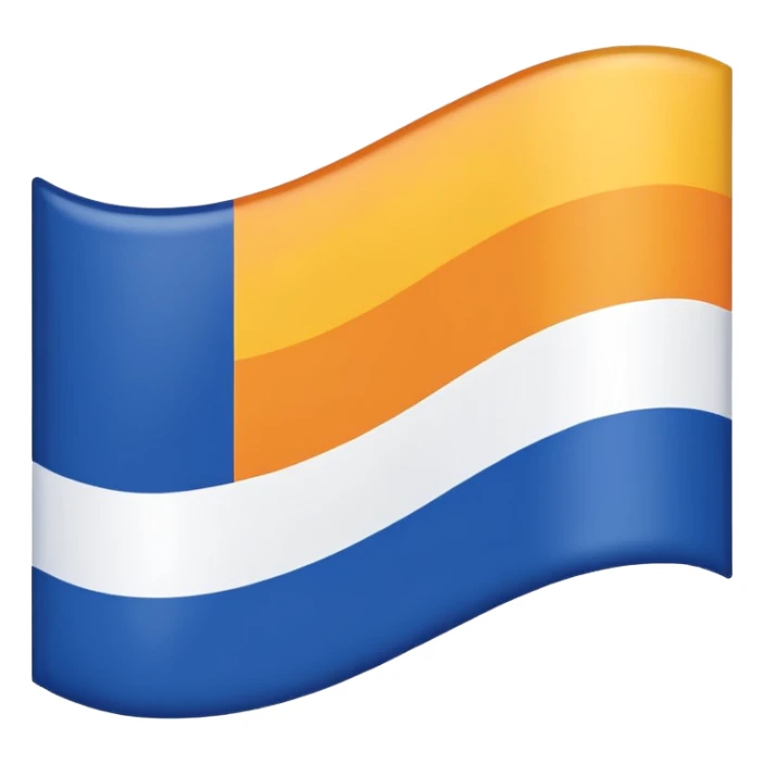 A flag whit darkblue, blue, white, yellow and orange and has 5 stripes white in the middle, blue in next to white left, yellow next to white right, orange next to yellow right, dark blue next to blue left💙🩵🤍💛🧡follow the sticker