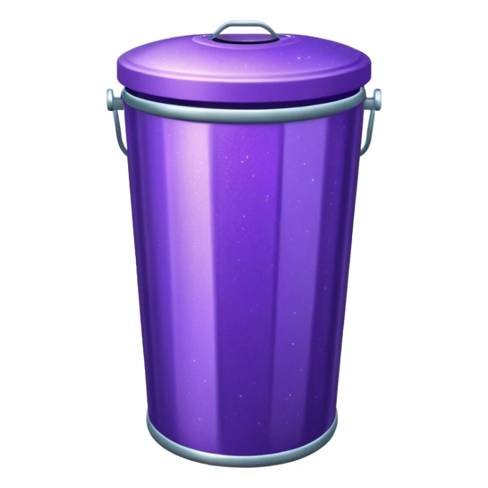 Glitter Purple and Cian  metal rubbish bin sticker