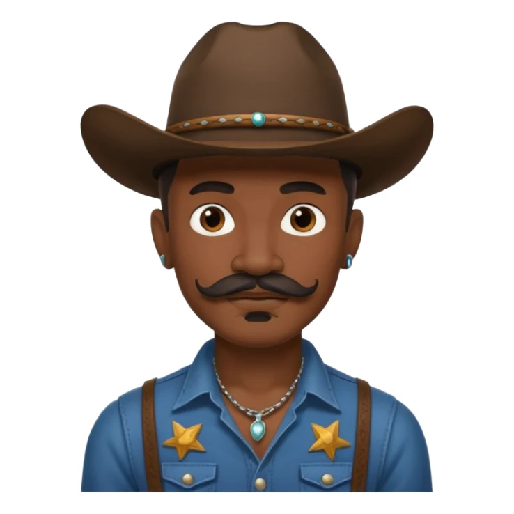 tattoos and mustached cowboys dark face sticker