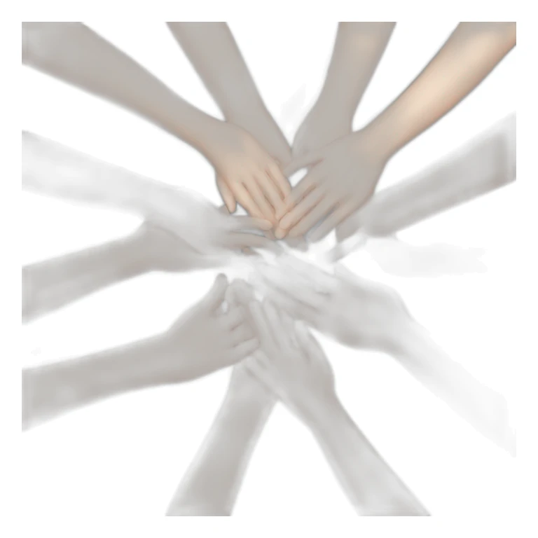 circle of white skin hands on each other sticker