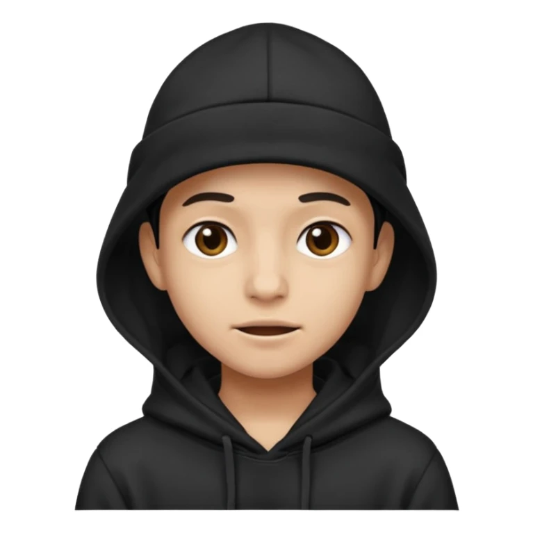 Criei um emoji utilizando boné preto e moletom preto com várias expressões  sticker