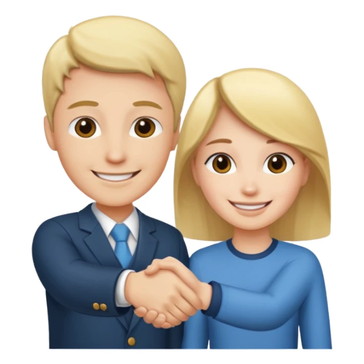Dos personas dandose la mano como agradecimiento sticker