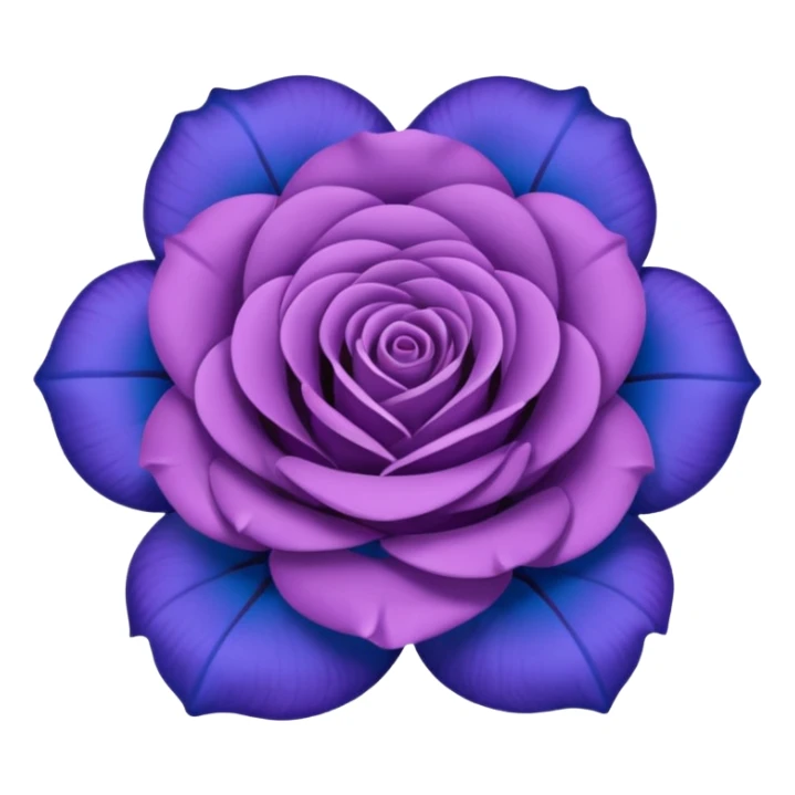 rose shape flower, no stem, now make it a blue purple color. dont use two colors, just one, the color code is: 0019ff sticker