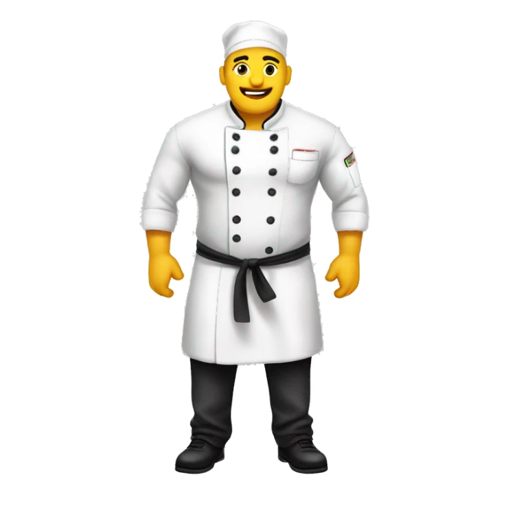 Chef fuerte fitness con su ropa amarilla sticker