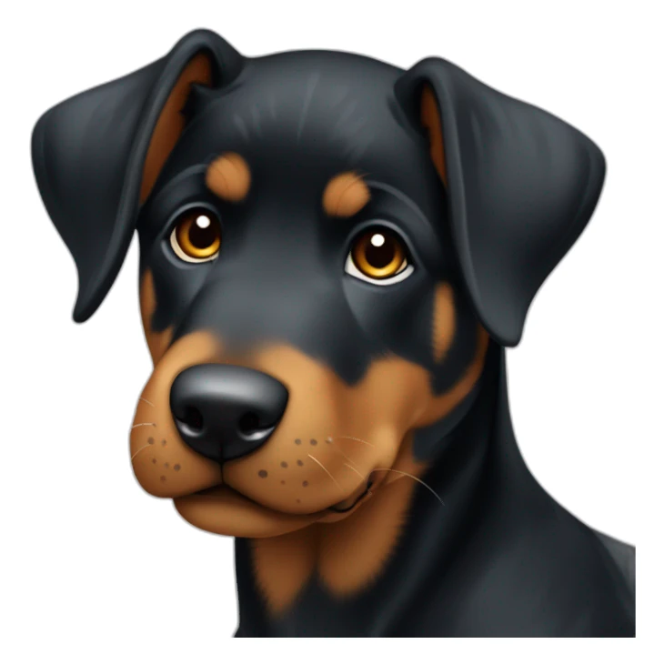 Medium Beauceron puppy with white chest and chin and brown paws and cheeks sticker