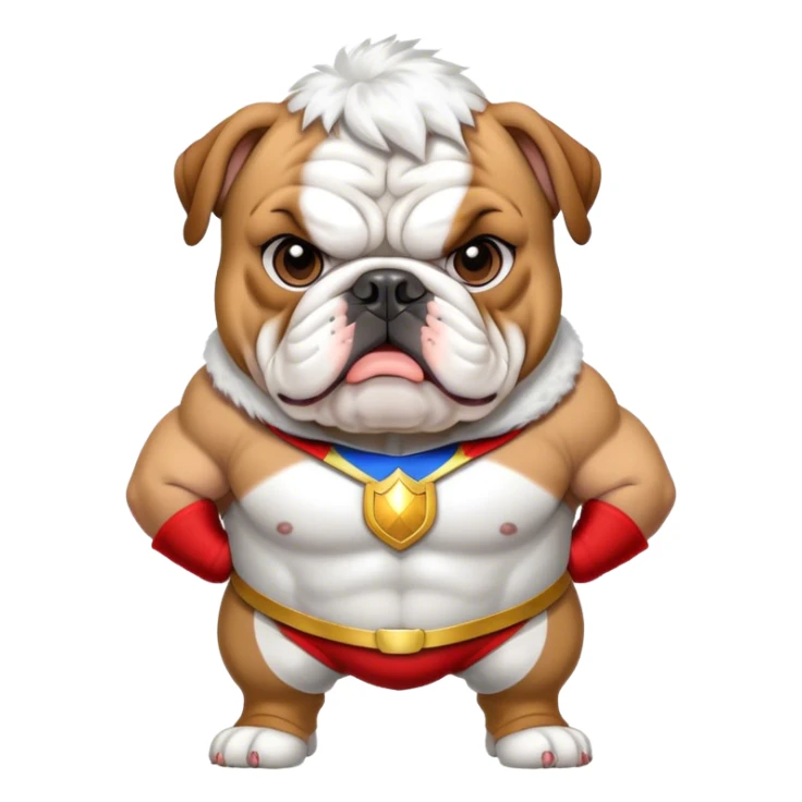 English bulldog hero costume sticker
