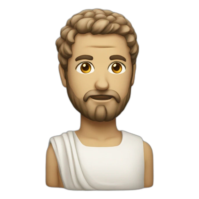 Stoic statue man with beard and fade hair sticker