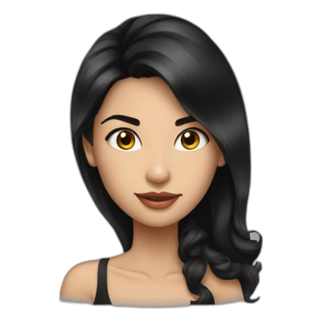 irina beautiful girl black hair sticker