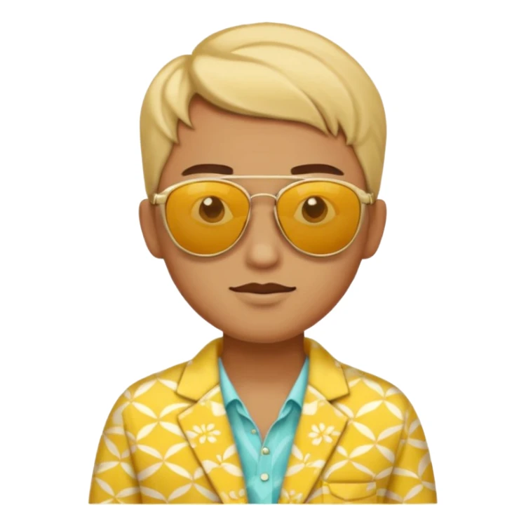 fotographer with yellow patterned summer clothes and sun glasses sticker