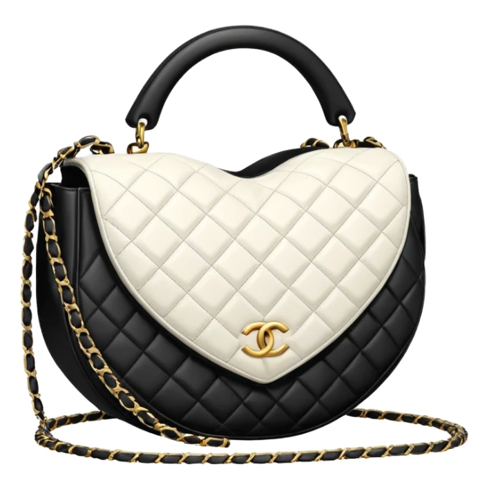 chanel heart shape bag white color bag sticker