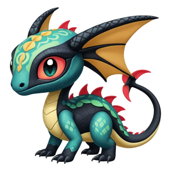 Colorful Exotic Meloetta-Toothless-Salandit-Stitch-Fakémon-creature-hybrid sticker