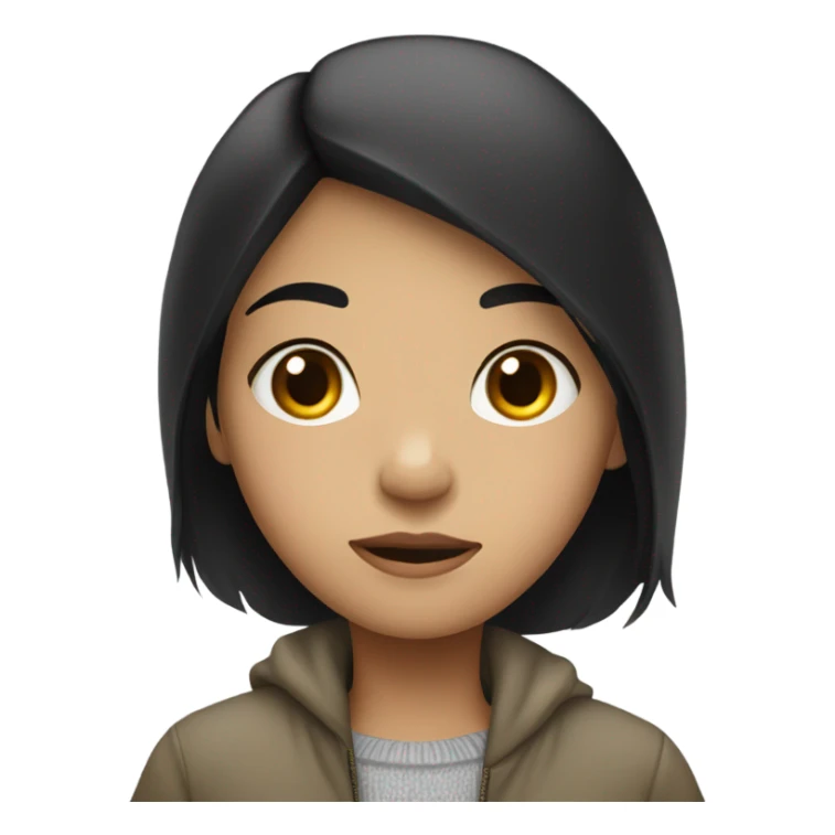 Black hair girl freezing sticker