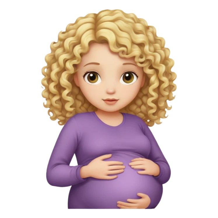 Blonde curly hair girl pregnant  sticker