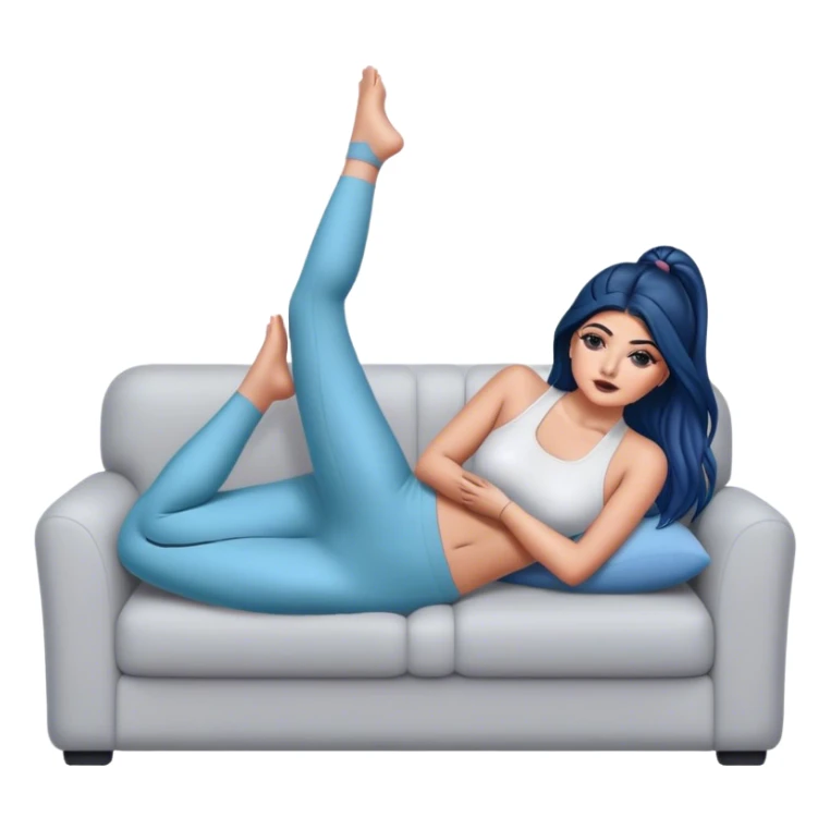 hyper-realistic kylie jenner in yoga pants on couch sticker