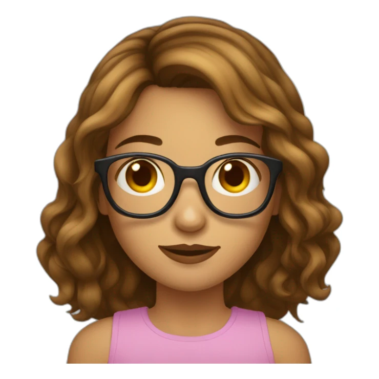 Fille a lunettes cheveux bruns au carré sticker
