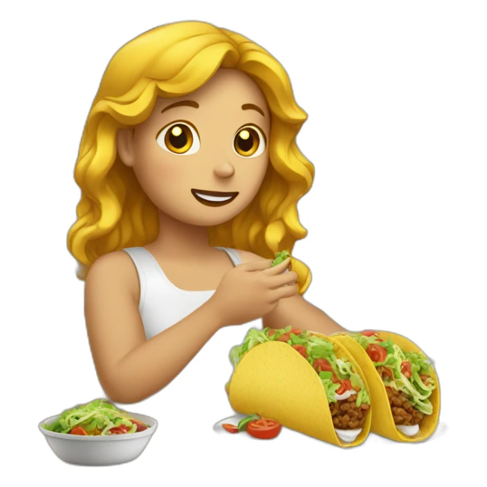 Fille grosse qui mange un tacos sticker